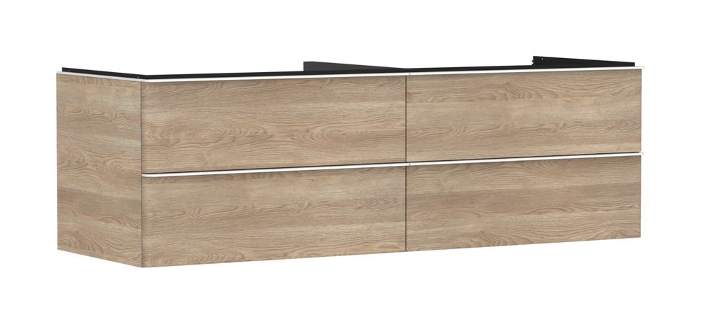 https://raleo.de:443/files/img/11eeea3b96bea2b092906bba4399b90c/size_l/Hansgrohe-HG-Xelu-Q-Waschtischunterschrank-Eiche-Natur-1560-550-mit-4-Schubkaesten-fuer-Konsolen-mit-Aufsatzwaschtisch-Mattweiss-54092700 gallery number 1